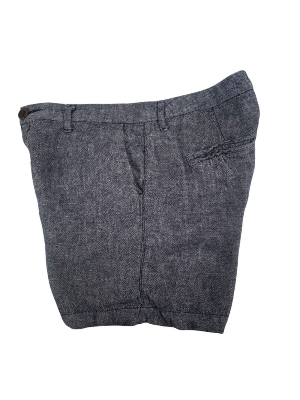 Old Navy Navy Blue Linen Blend Herringbone Shorts 2 Cuffed Summer Coastal - Picture 5 of 7